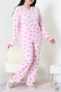 Modal Büyük Beden Pijama Takımı Pembeçiçek - 773.1287.