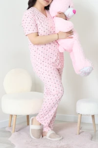 Modal Büyük Beden Pijama Takımı Pudra - 775.1287.