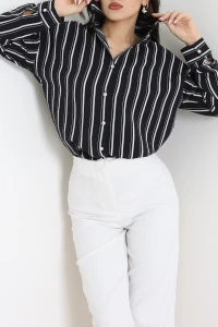 Oversize Gömlek Siyahbeyaz - 80846.147.