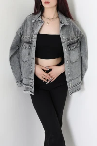 Kuşgözü Zincirli Ceket Açıksiyah - 2566.1367.