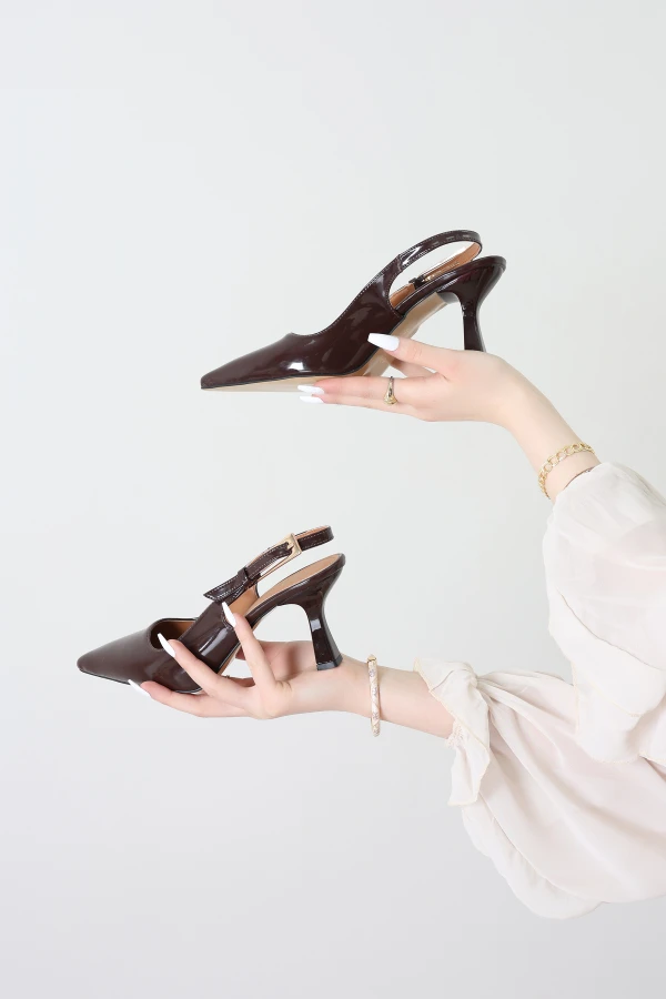 7Cm Sivri Burun Topuklu Ayakkabı Kahverugan - 31952.264.