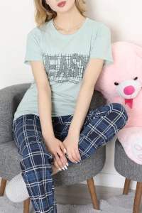 Süprem Baskılı Pijama Takım Mintlaci - 50774.1773.