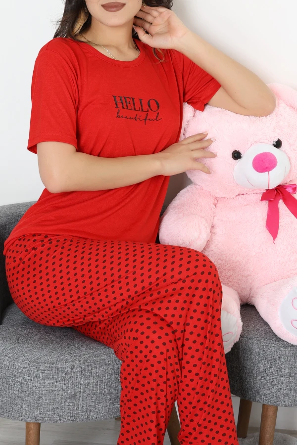 Poliviskon Pijama Takım Kırmızı - 50779.1773.