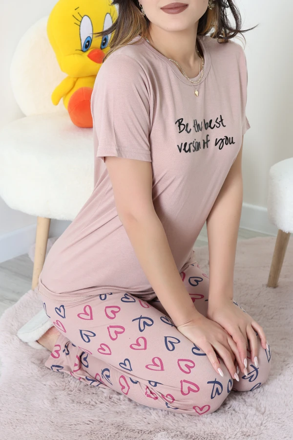 Poliviskon Pijama Takım Açıkkahve - 50779.1773.