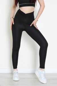 Beli Büzgülü Dalgıç Tayt Siyah - 52012.1005.