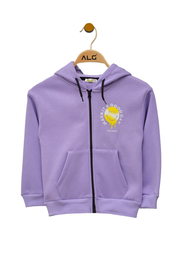 2-6 Yaş Çocuk Baskı Nakışlı Uzun Kol Sweat Koyulila - 623617.1576.