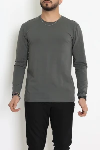 Likralı Kompak Penye Erkek Body Haki - 70961.2032.