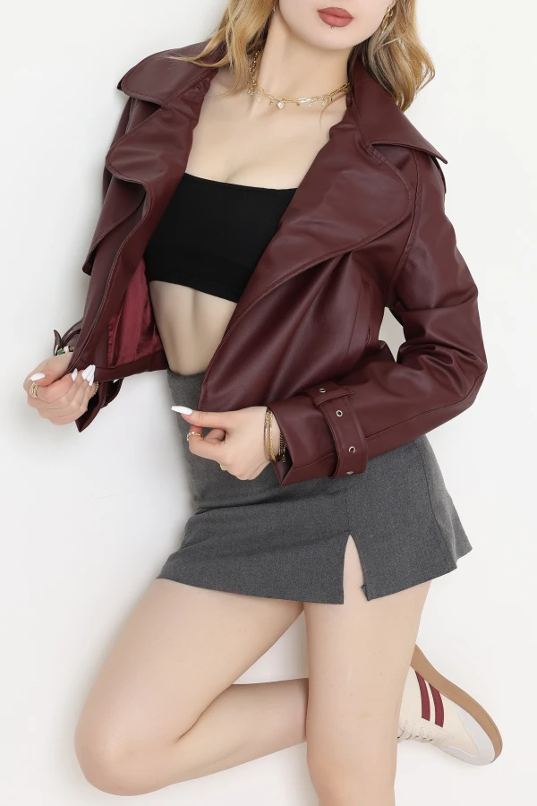 Deri Ceket Bordo - 71168.1298.