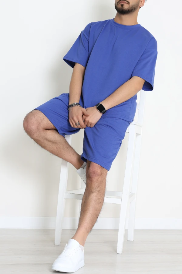 İki İplik Oversize Şortlu Erkek Takım Lacivert - 80274.1567.