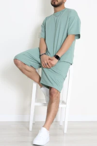 İki İplik Oversize Şortlu Erkek Takım Çağla - 80274.1567.