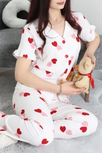 Bürümcük Fırfırlı Pijama Takımı Büyükkalp - 127.1287.