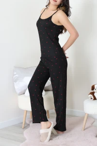 Bürümcük İp Askılı Pijama Takımı Kalp - 129.1287.