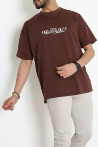 Wortex Oversize Erkek Tişört Kahve - 31690.1878.