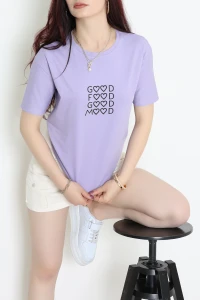 Suprem Nakışlı Tişört Lila - 31886.1878.