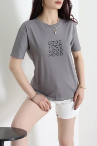 Suprem Nakışlı Tişört Boyalıgri - 31886.1878.