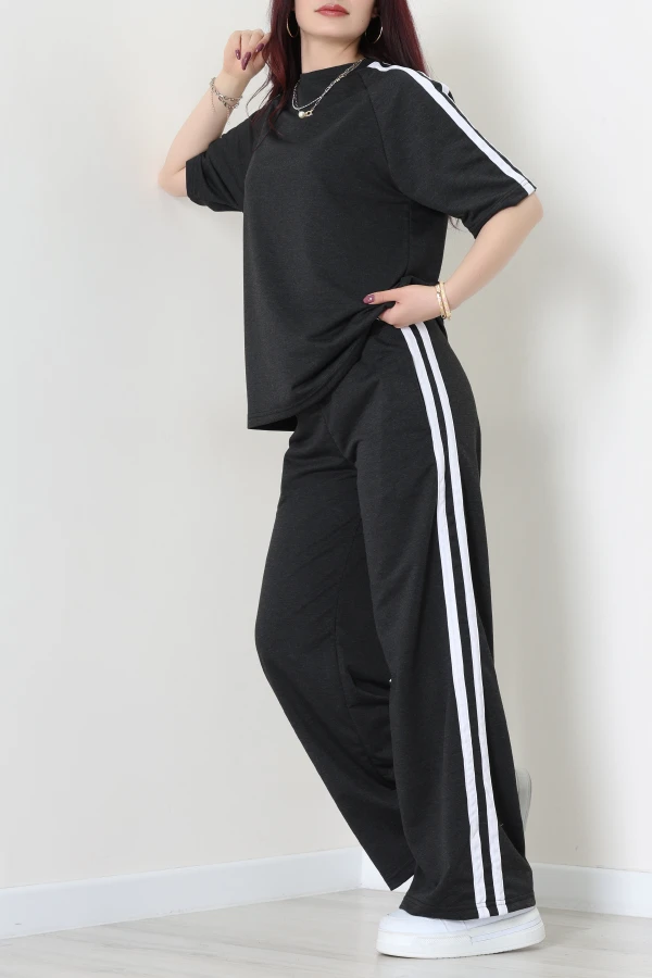 2 İplik Şeritli Eşofman Takımı Füme - 32262.1567.