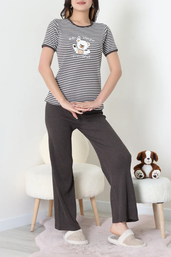 Kaşkorse Pijama Takımı Acıkahve - 52221.1567.