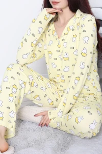 Milan Düğmeli Pijama Takımı Sarıtavşan - 7511.1287.