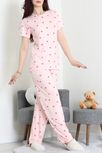 Modal Alt Üst Aynı Pijama Takımı Kalpli - 782.1287.