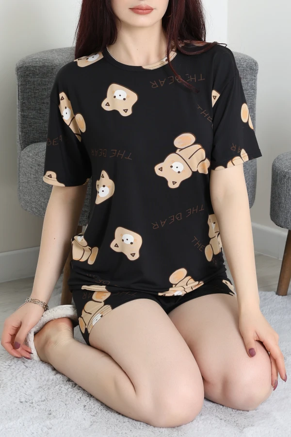 Alt Üst Aynı Şort Takım Siyahayı - 793.1287.