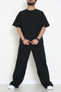 İki İplik Relaxed Baggy Erkek Takım Siyah - 80273.1567.