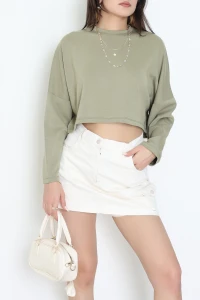 Yarasa Kol Crop Bluz Açıkhaki - 3104.1247.