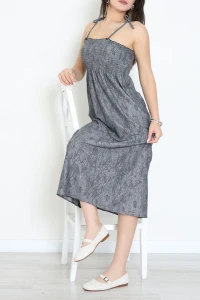 Gipeli İp Askılı Elbise Füme - 41848.1723.