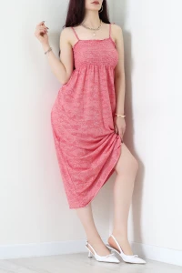 Gipeli İp Askılı Elbise Kırmızı - 41848.1723.