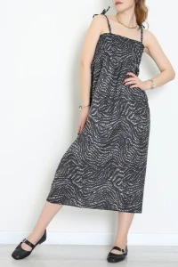 Desenli Gipeli Elbise Antibeyaz - 41858.1723.