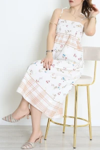 Desenli Gipeli Elbise Ekrubisküvi - 41858.1723.