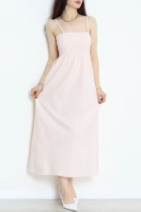 Gipeli İp Askı Elbise Pudra - 41862.1723.