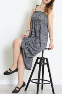 Gipeli İp Askı Elbise Füme - 41862.1723.