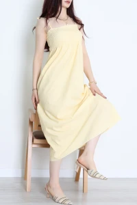 Gipeli İp Askı Elbise Sarı - 41862.1723.