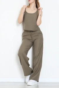 İp Askılı Dokuma Modal İkili Takım Haki - 70890.701.