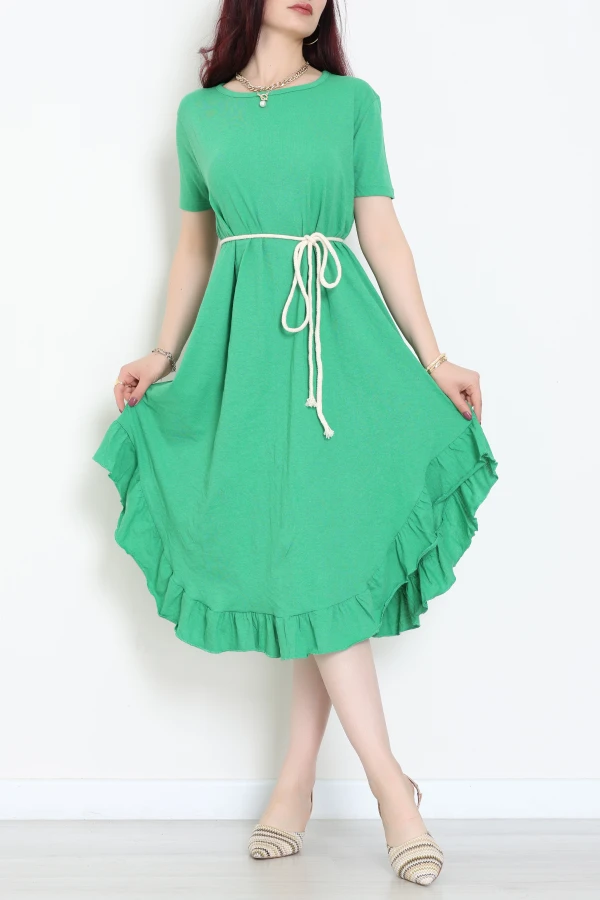 Oversize Süprem Kumaş Elbise Yeşil - 71016.1748.