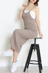 Askılı Kaşkorse Elbise Bej - 71020.1748.