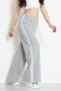 Çift Şeritli 2 İplik Eşofman Altı Gri - 2000.1238.