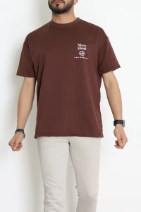 Wortex Oversize Erkek Tişört Kahve - 31692.1878.
