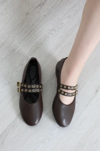 Çift Tokalı Babet Acıkahve - 32004.1932.