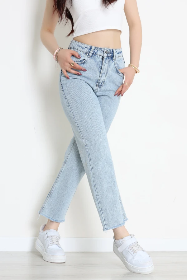 Straight Kesim Kot Pantolon Buzmavi - 32401.1238.