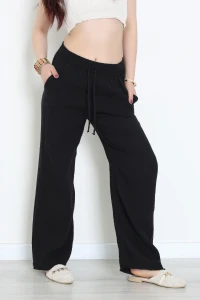 Müslin Bol Paça Pantolon Siyah - 349.1238.