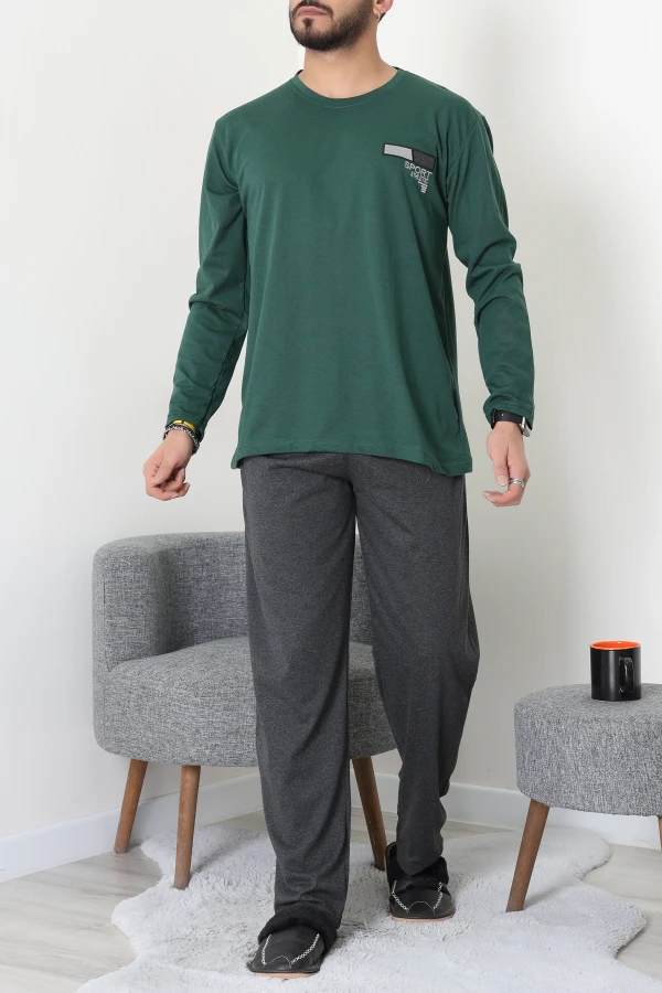 Bisiklet Yaka Erkek Pijama Takımı Zümrüt - 42157.1048.