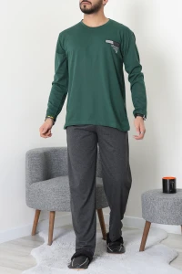 Bisiklet Yaka Erkek Pijama Takımı Zümrüt - 42157.1048.