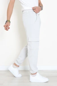 3 İplik Şardonsuz Kargo Cepli Erkek Eşofman Altı Boyalıgri - 42811.1878.