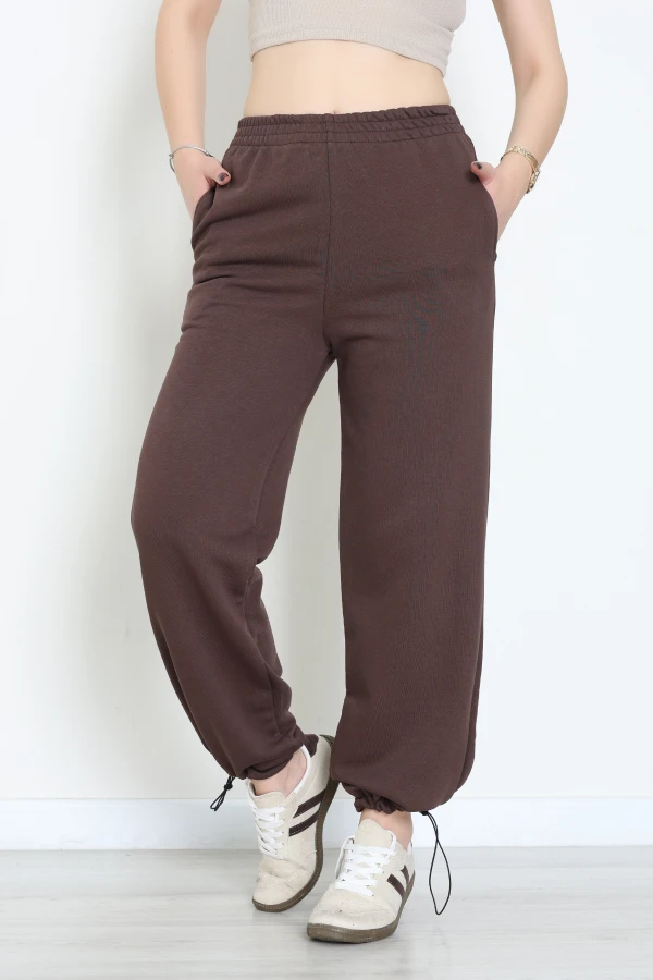 3 İplik Şardonsuz Stoperli Eşofman Altı Kahve - 52020.1878.