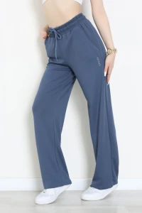 Modal Baskılı Bol Paça Eşofman Altı İndigo - 71112.102.