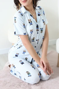 Milan Kumaş Düğmeli Pijama Takımı Bebemavi - 750.1287.