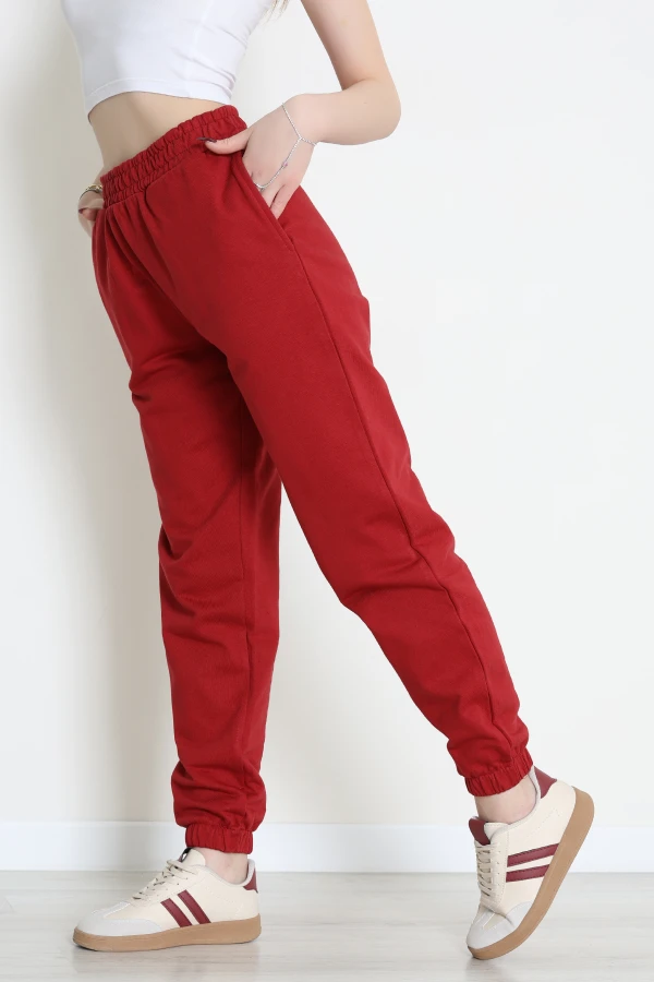 Paça Lastikli 3 İplik Eşofman Altı Bordo - 0001.1238.