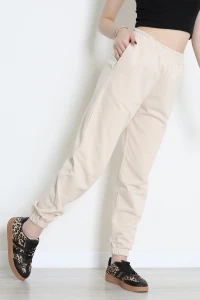 Paça Lastikli 3 İplik Eşofman Altı Taş - 0001.1238.