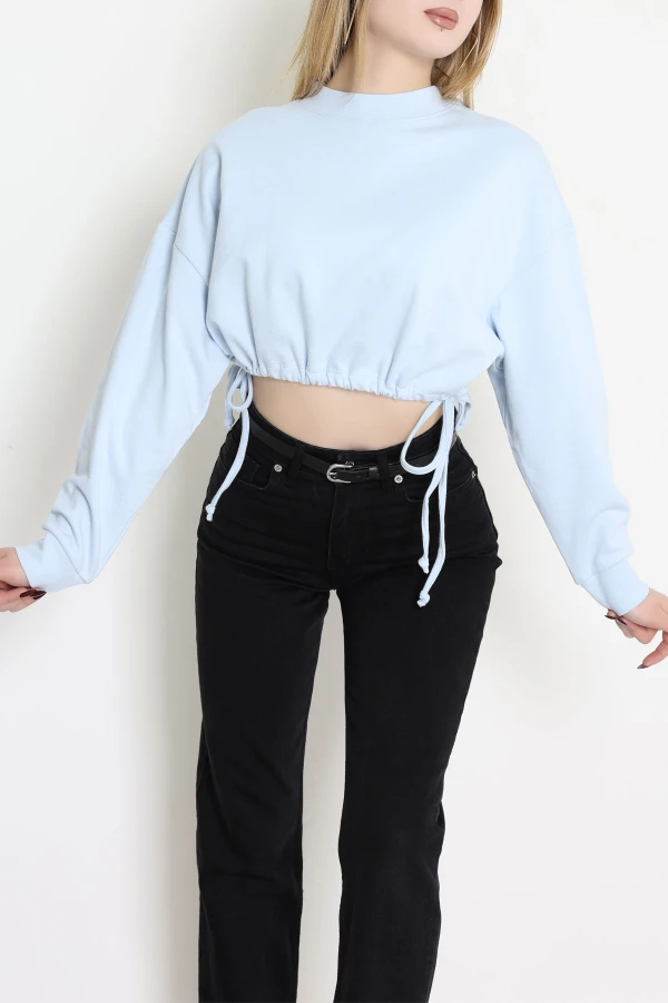 Yanları Bağçıklı 3 İplik Sweat Bebemavi - 0008.1238.